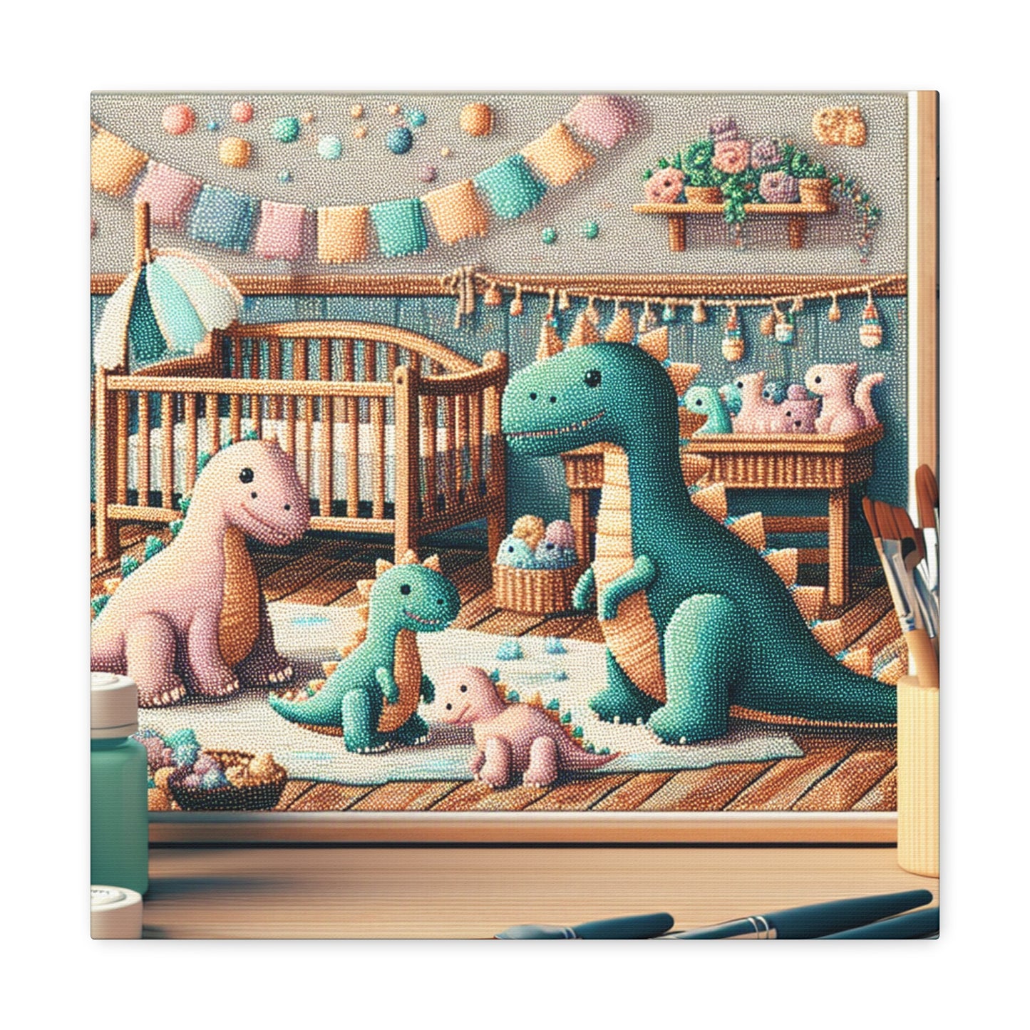 Whimsical Prehistoric Splendor - Canvas