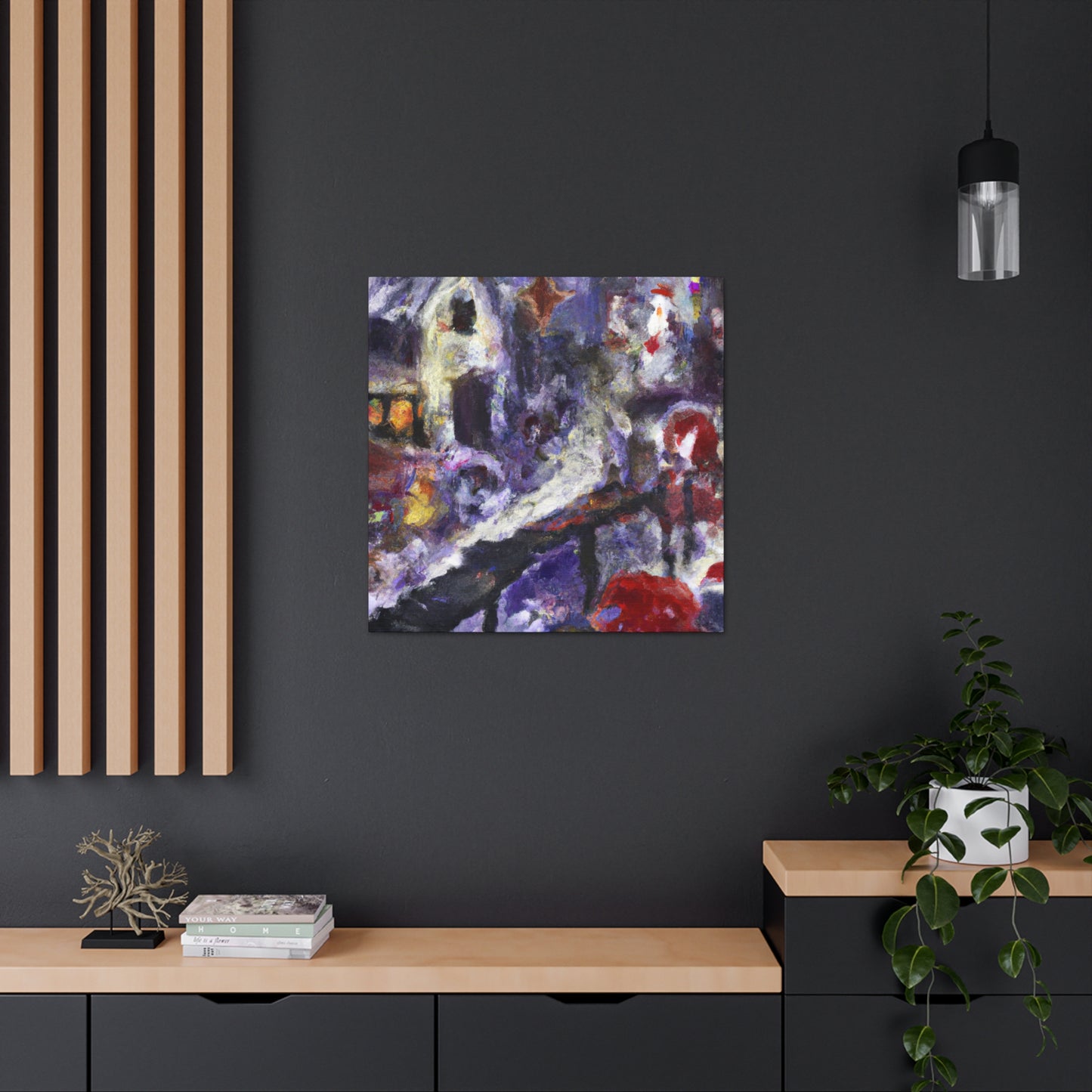 Santa's Workshop Abstraction - Canvas