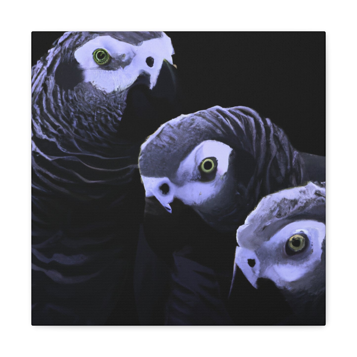 "African Greys Zenith" - Canvas