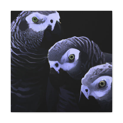 "African Greys Zenith" - Canvas