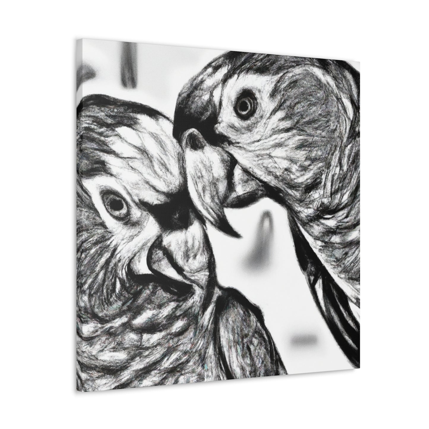 Parrots in Paradise. - Canvas