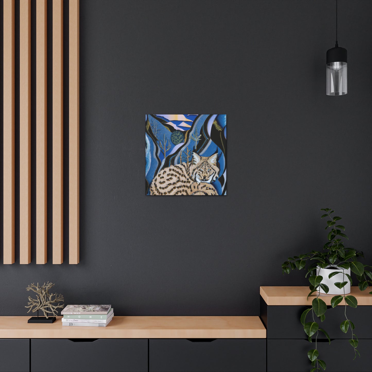 "Bobcat in Art Deco" - Canvas