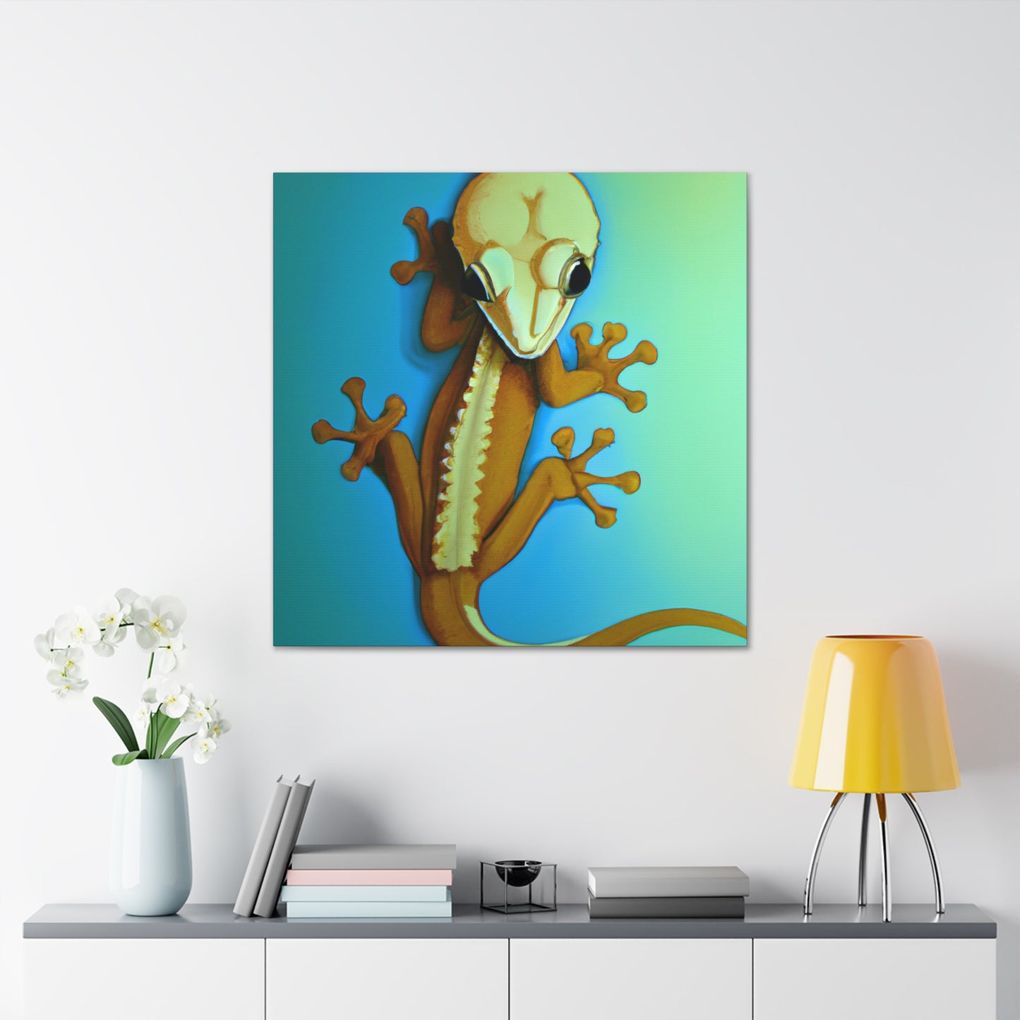 "Gecko's Glamorous Gaze" - Canvas