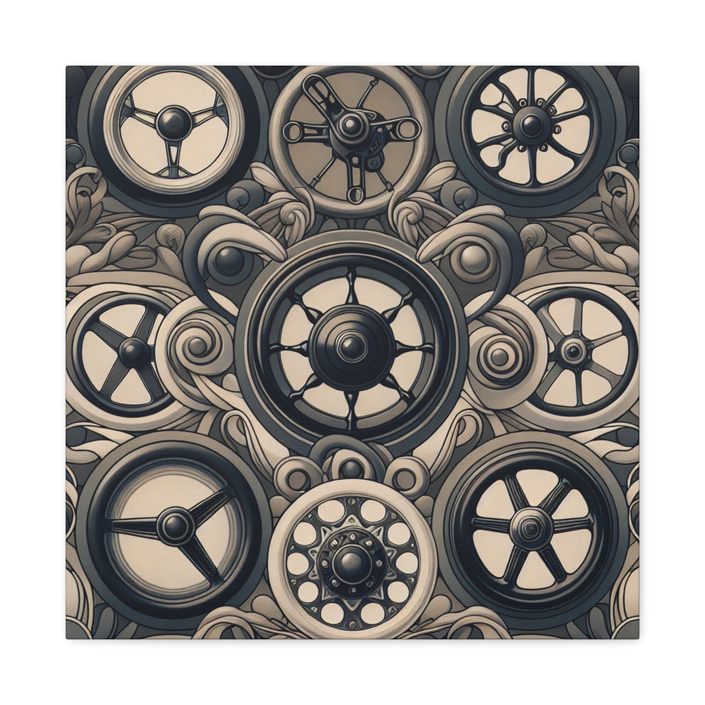 "Wheeling Elegance: Art Nouveau" - Canvas