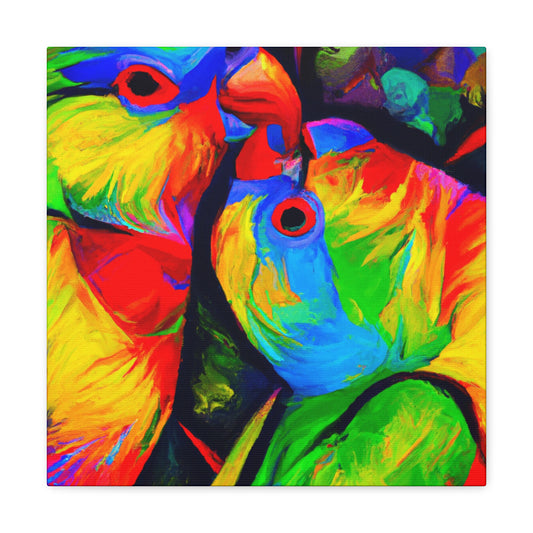 "Lovebirds in Fauvism" - Canvas