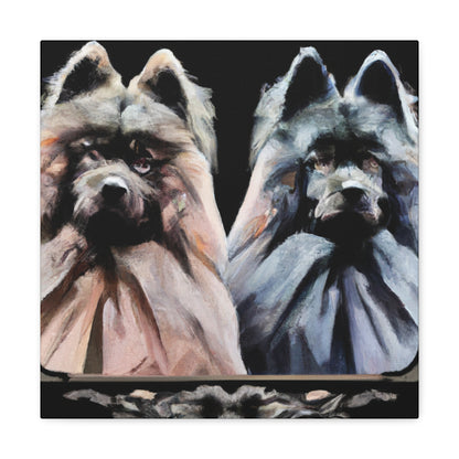 "Keeshond in Bloom" - Canvas