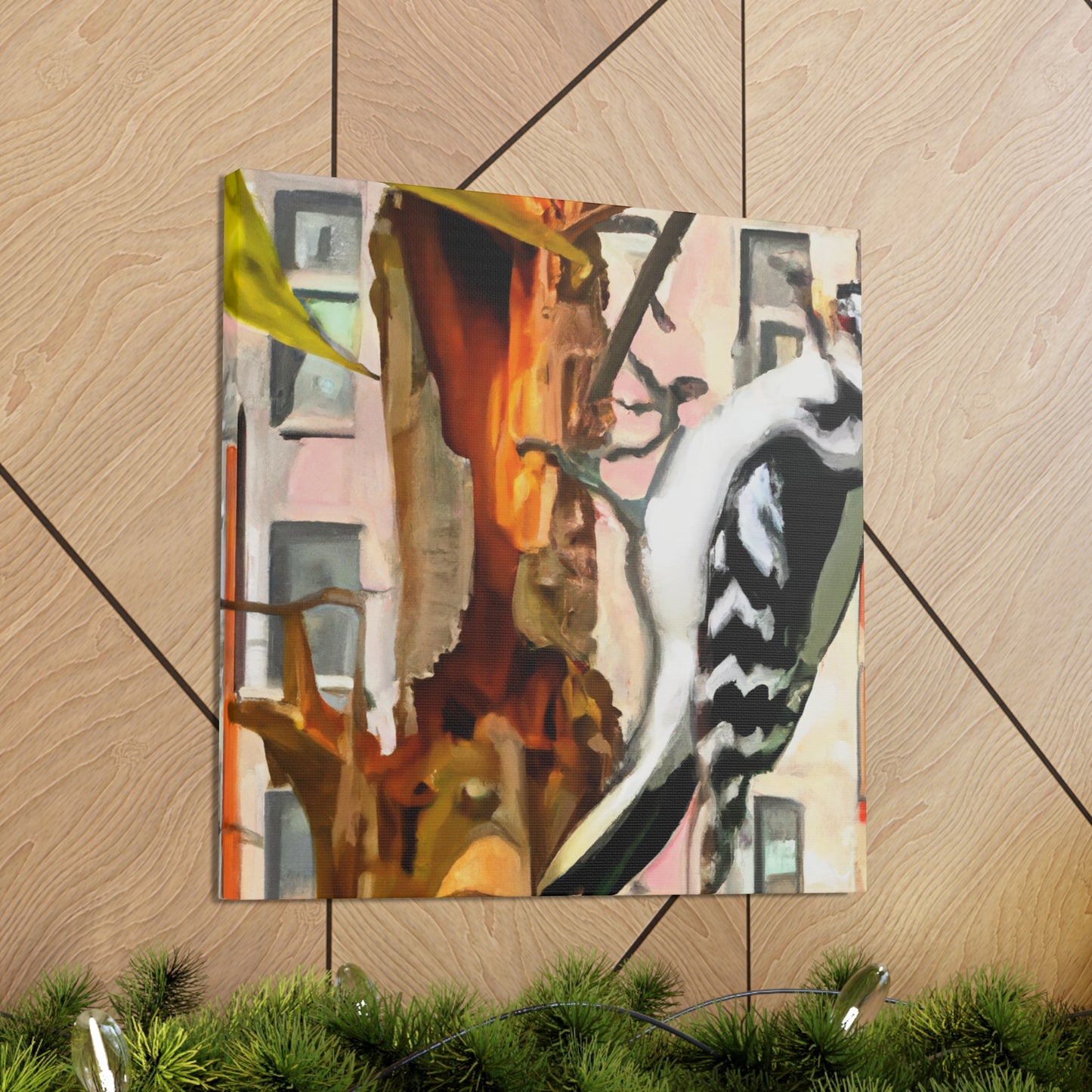 "Downy Woodpecker Dreaming" - Canvas