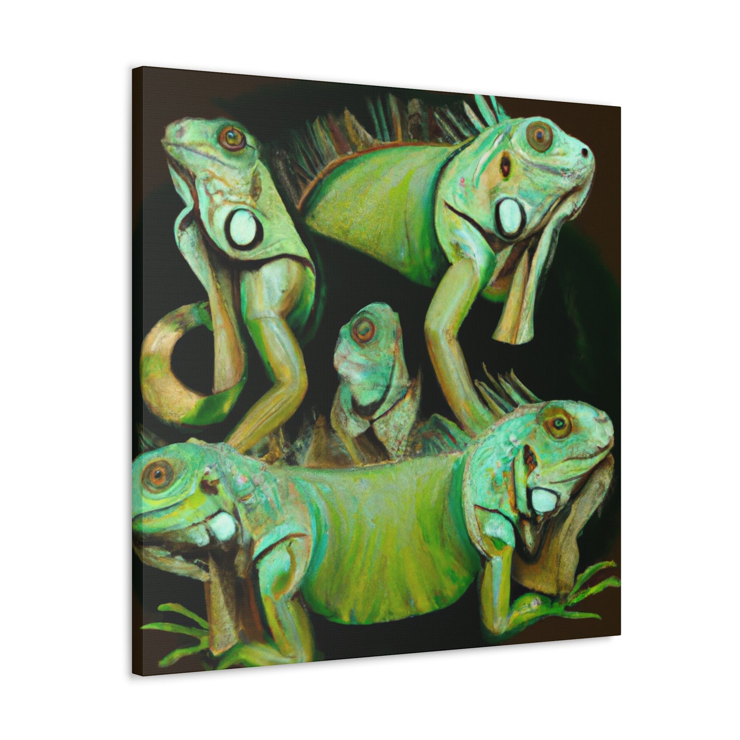 "Green Iguana Dreamscape" - Canvas