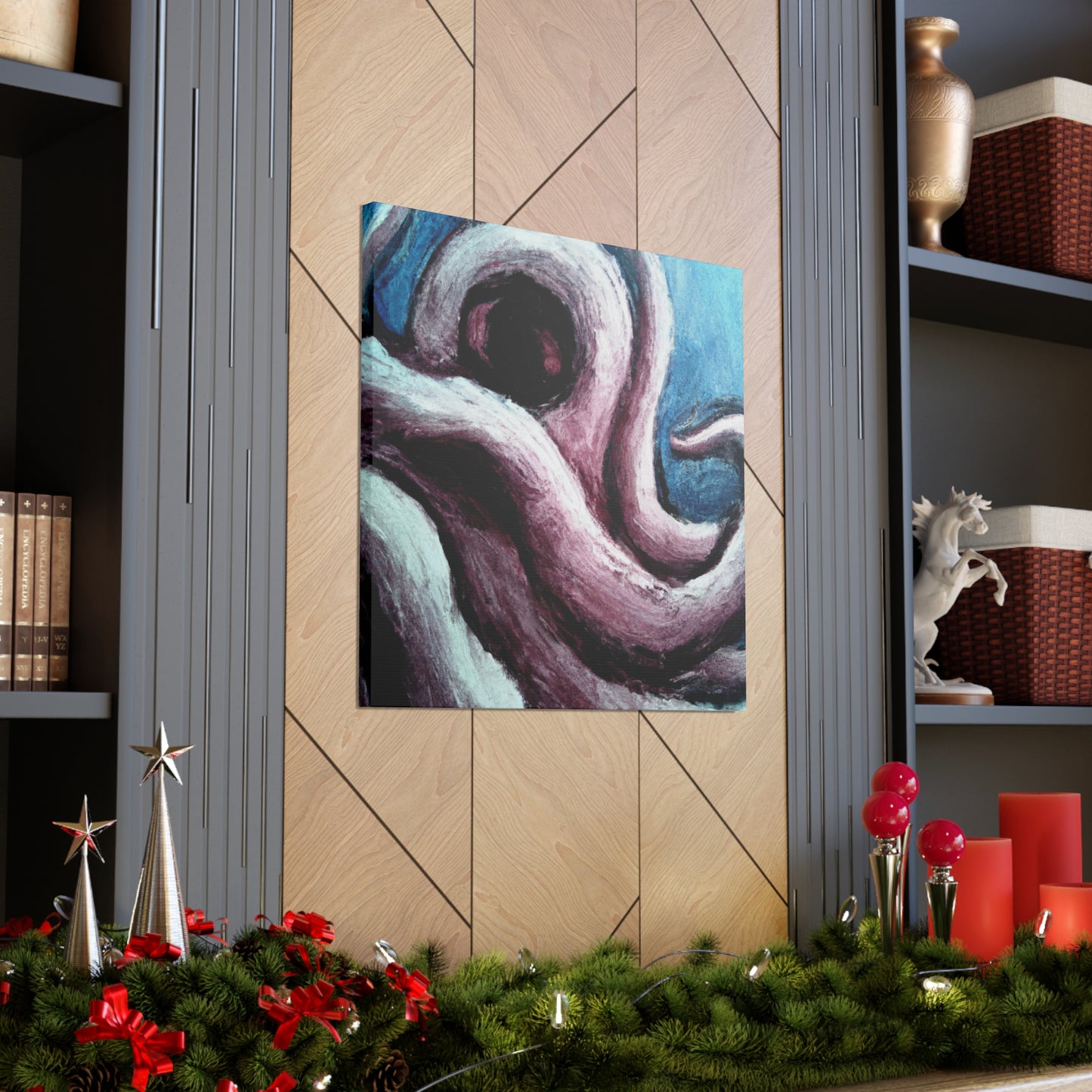 Octopus in Abstract Space - Canvas