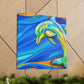 "Dolphin in Fauvist Hues" - Canvas