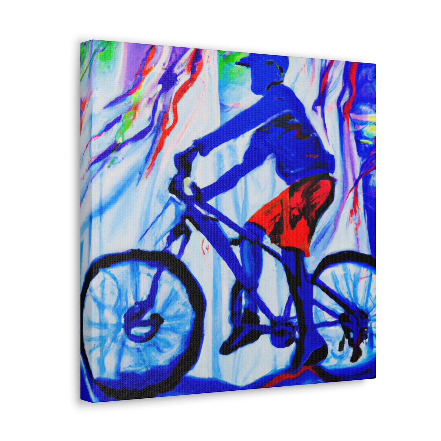 Cycling in Colorful Expression - Canvas