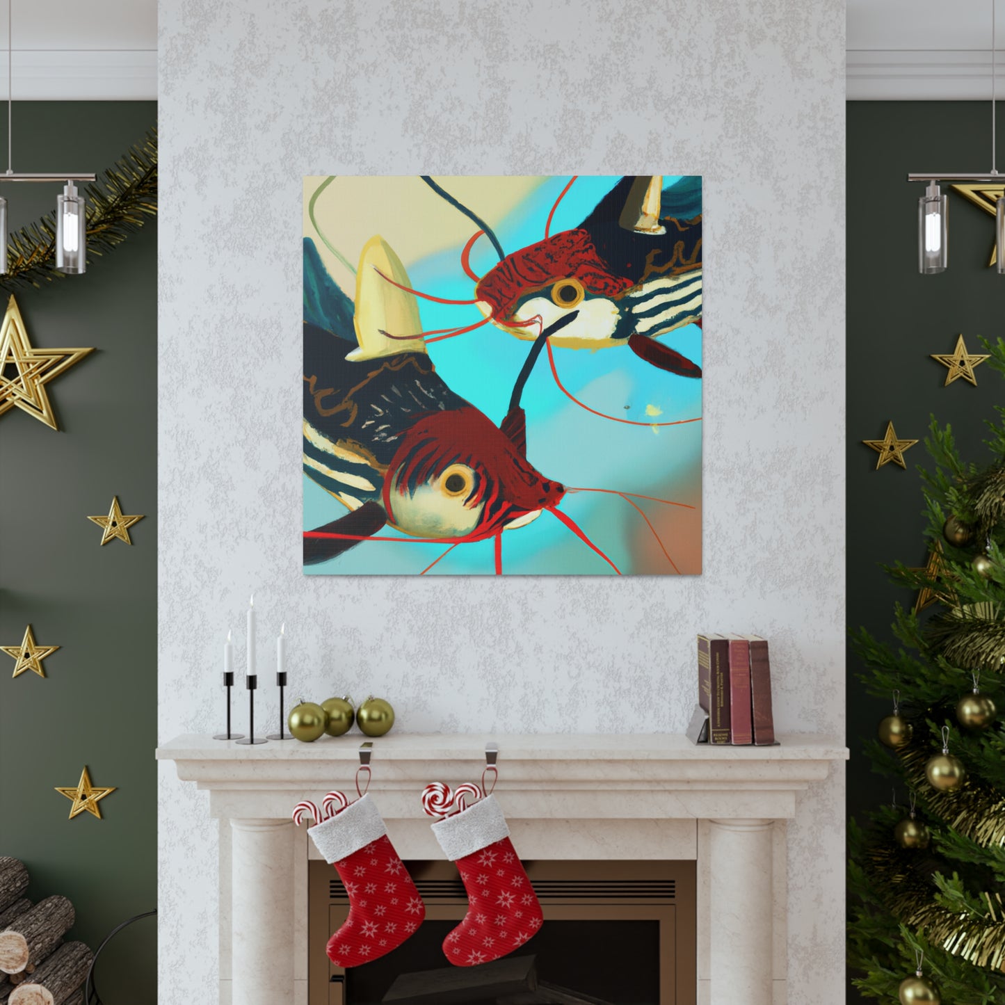 Catfish in Art Deco - Canvas