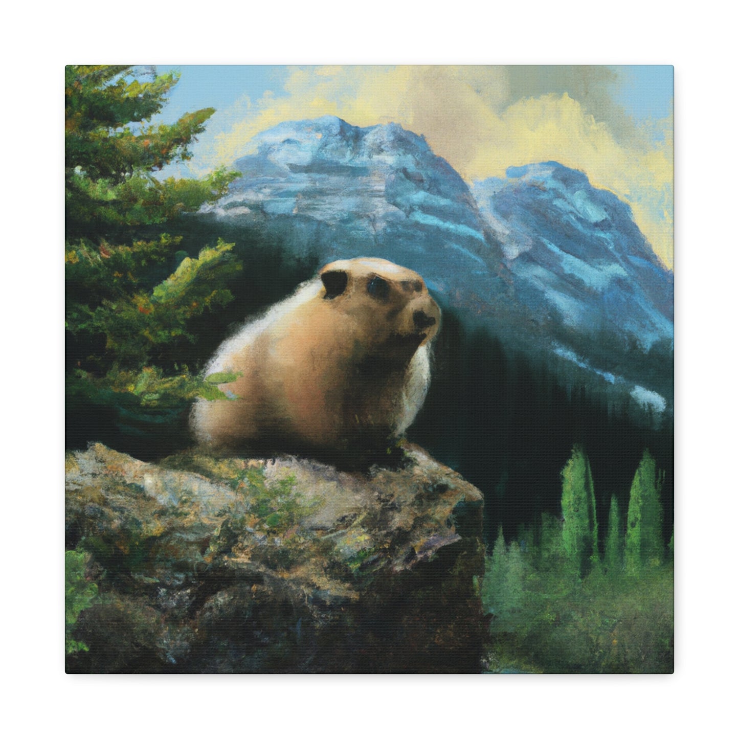 Marmot in Nature's Glow - Canvas