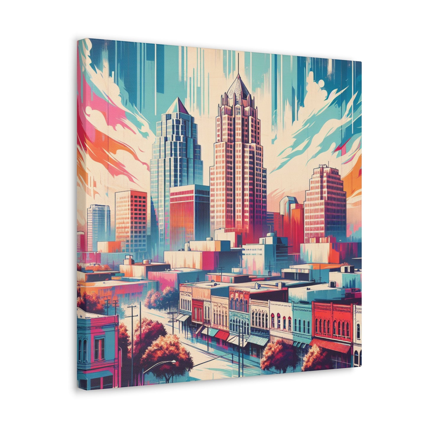 "Vibrant Texan Mural" - Canvas