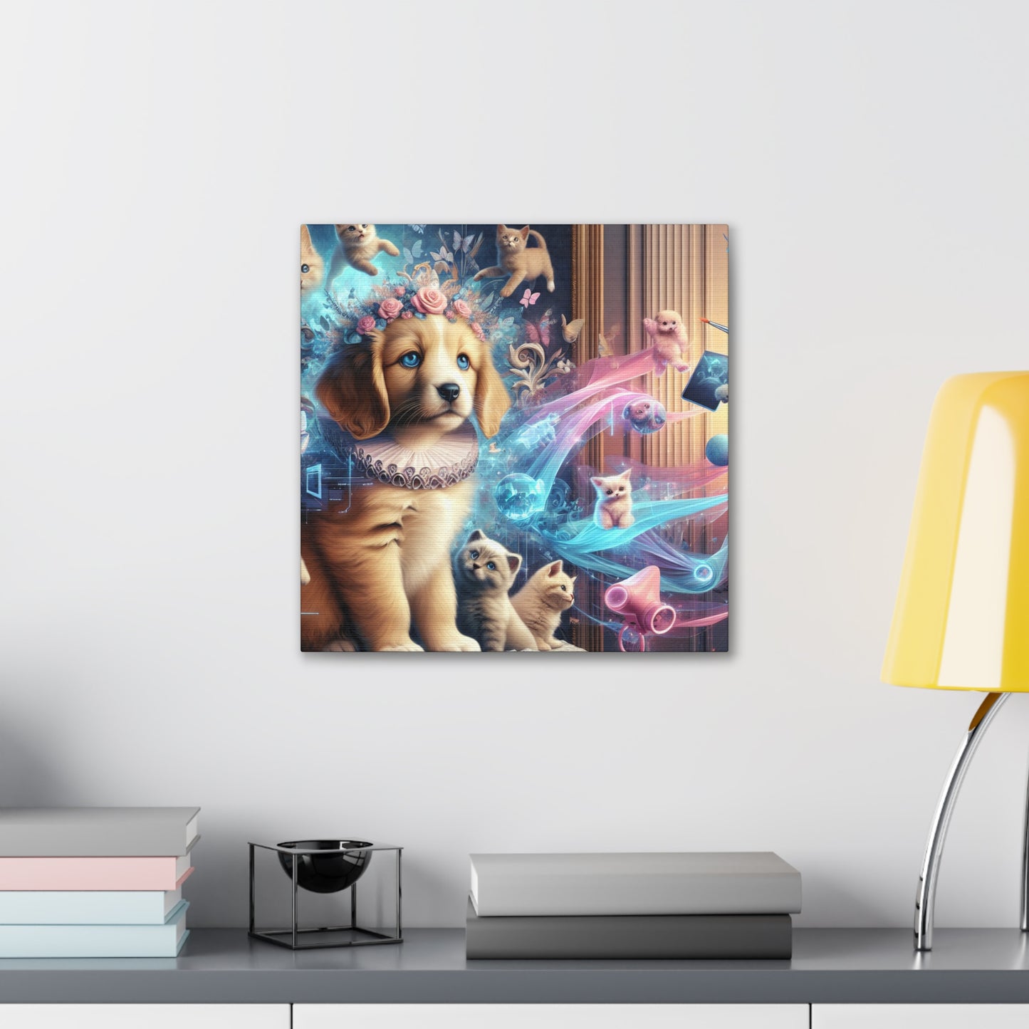 "Purring Playful Companions" - Canvas