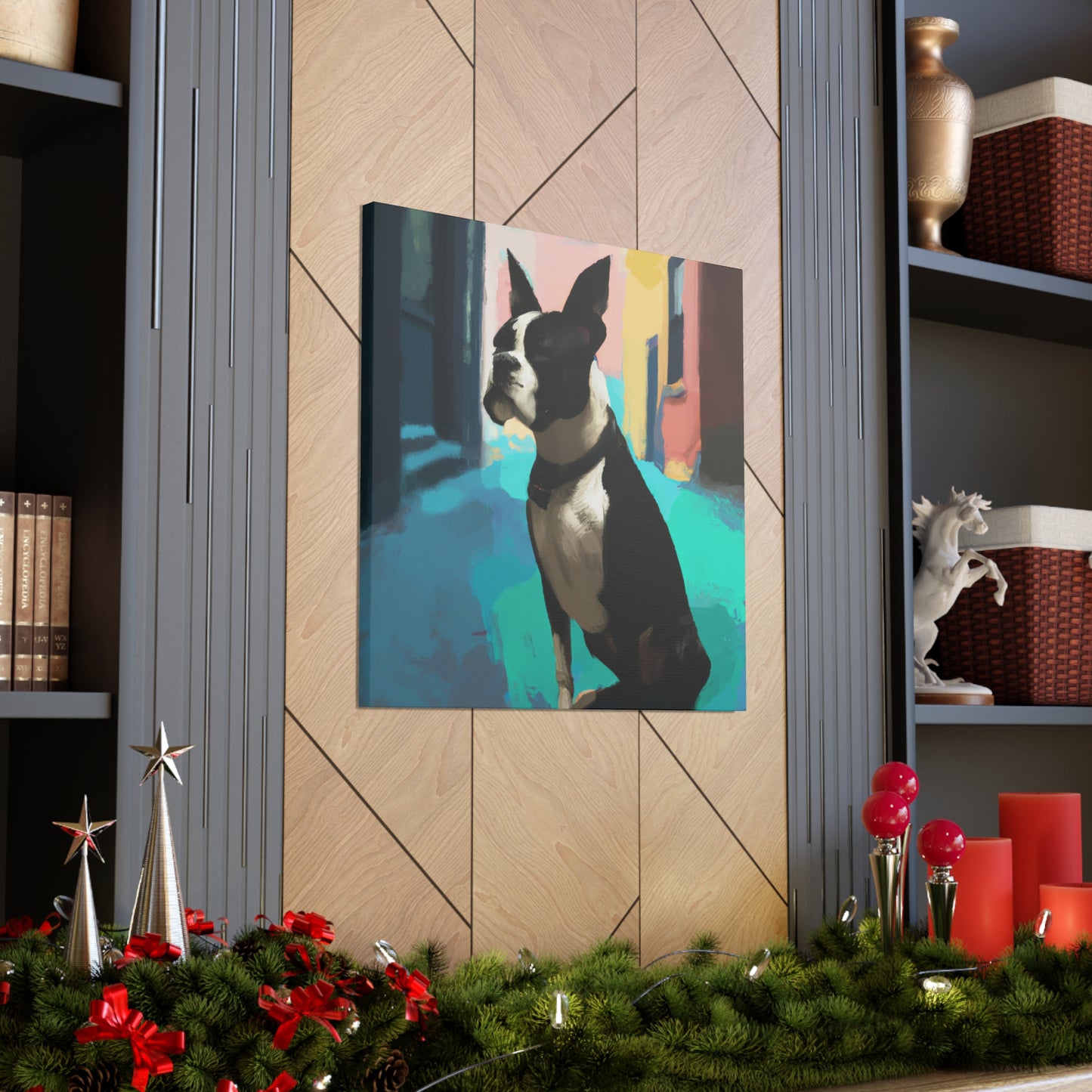 Boston Terrier Lounging - Canvas