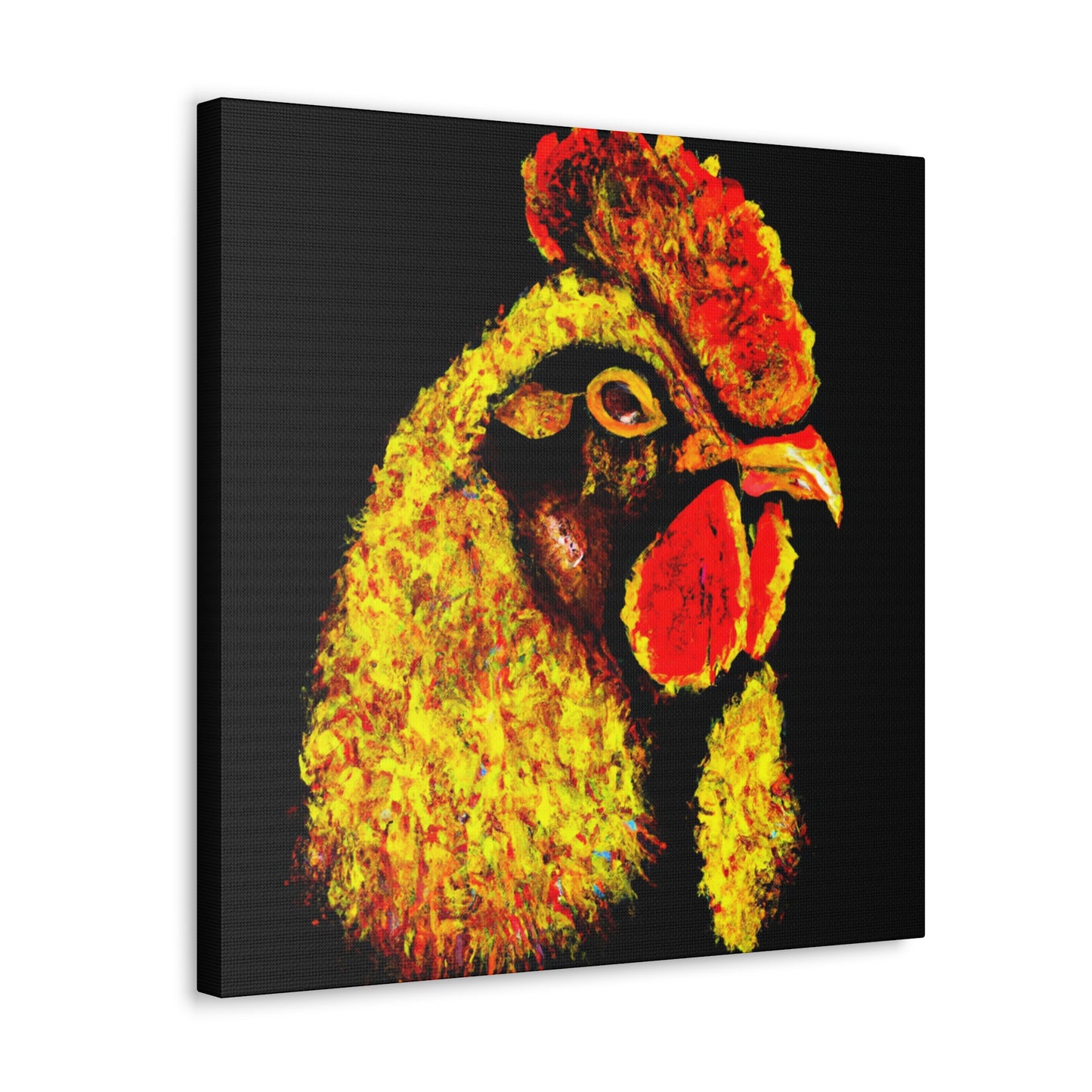 "Chicken and Abstracted Lines" - Canvas