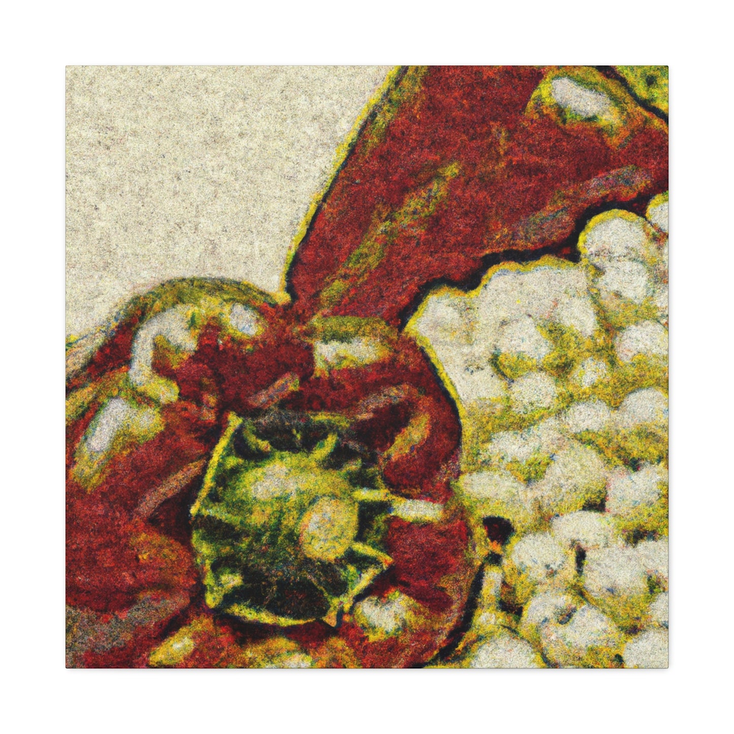 Peppers in Pointillism - Canvas