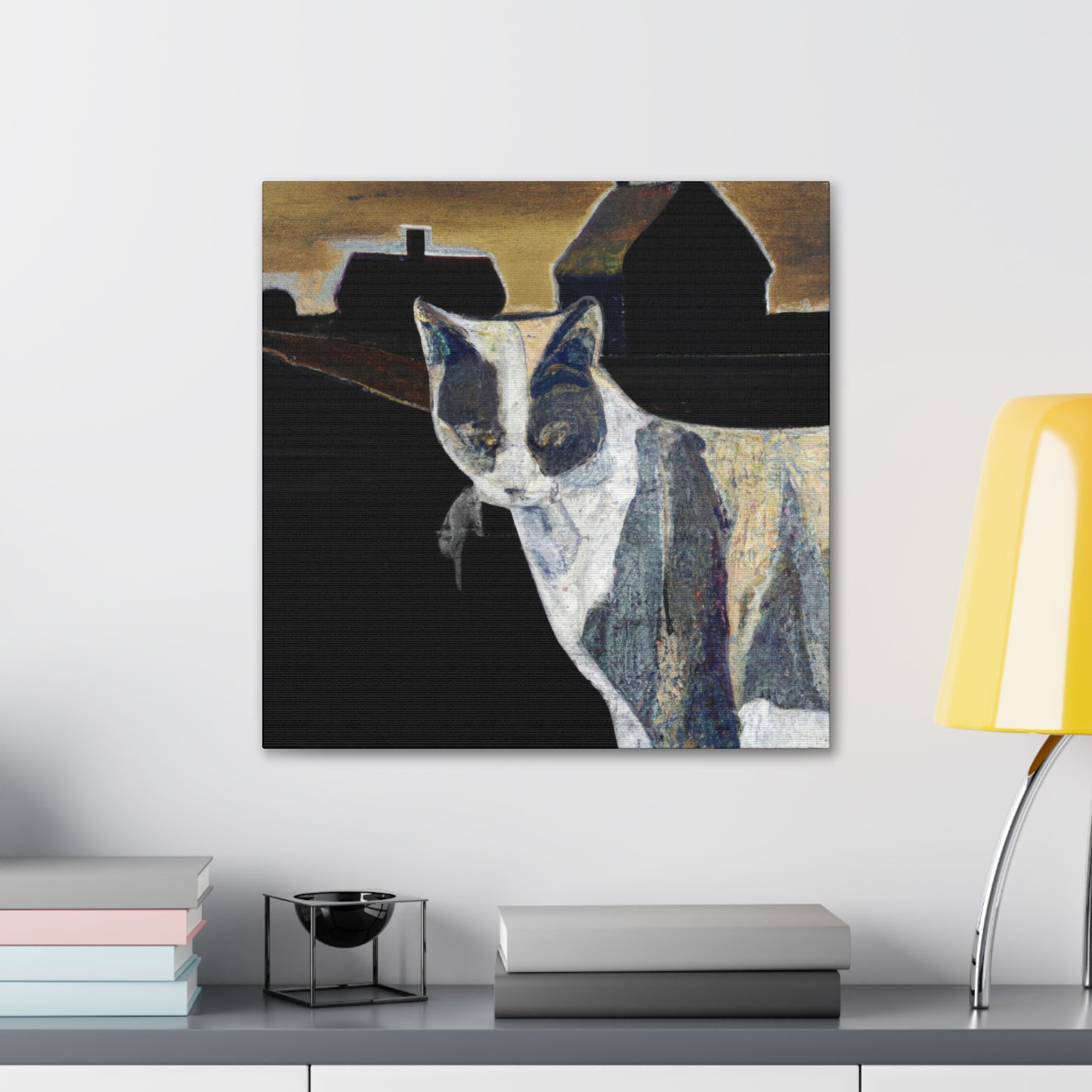 Cat Among Barns - Canvas