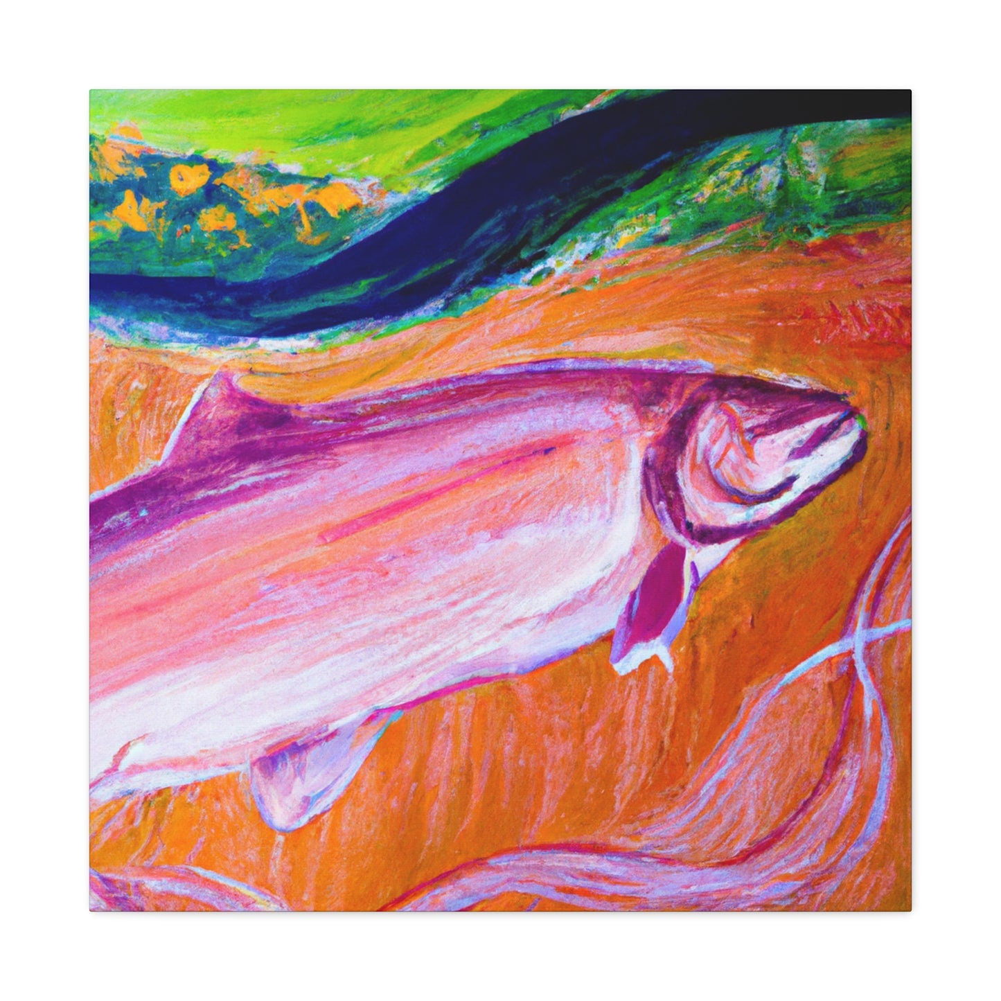 Salmon in Reflection. - Canvas