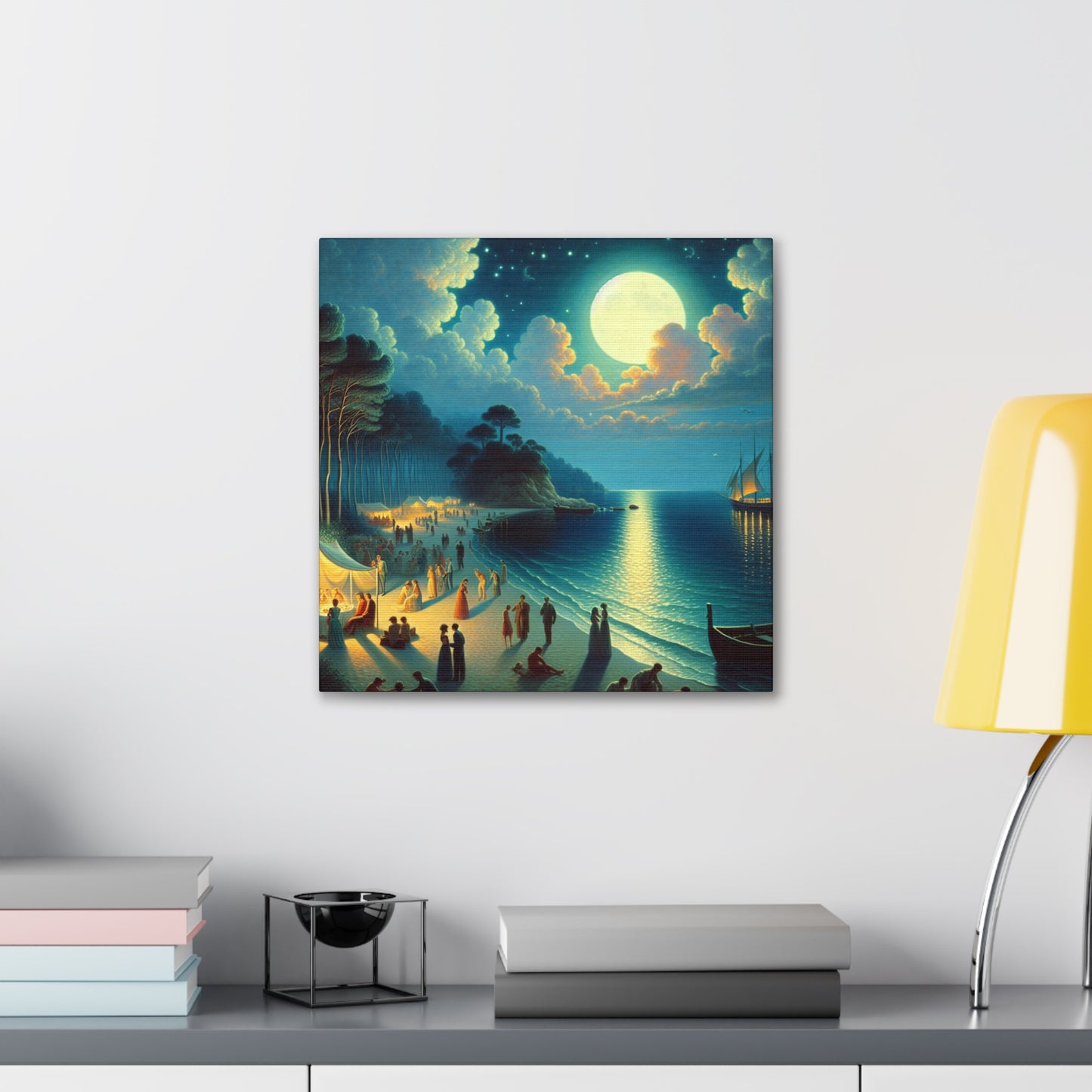 Enigmatic Lunar Revelry - Canvas