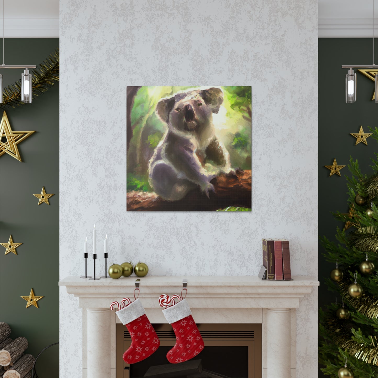 "Koala Sleepy Embrace" - Canvas