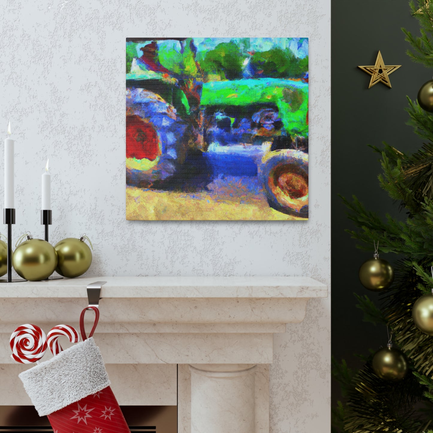 Tractor in Impressionism - Canvas