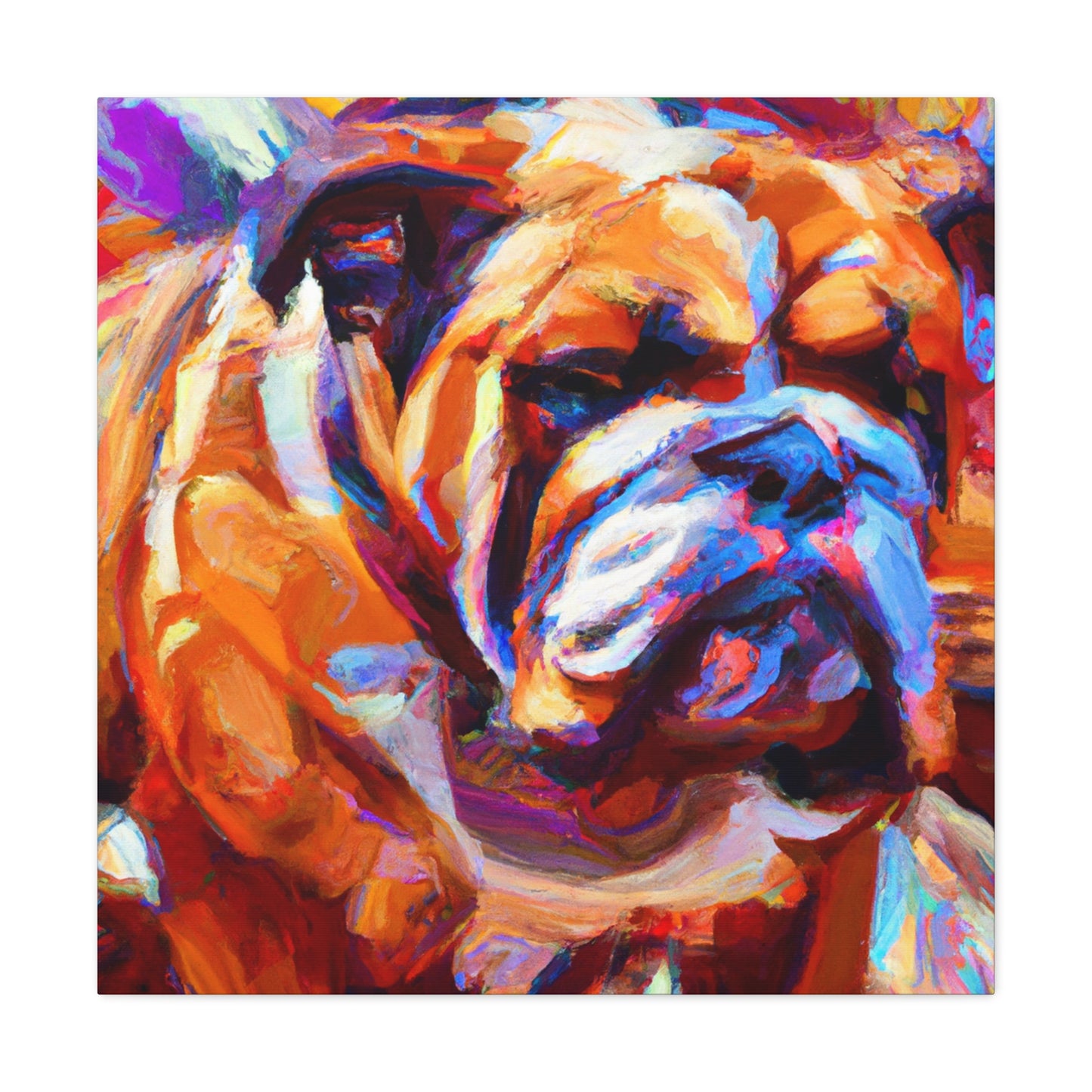 "Bulldog in Impressionism" - Canvas