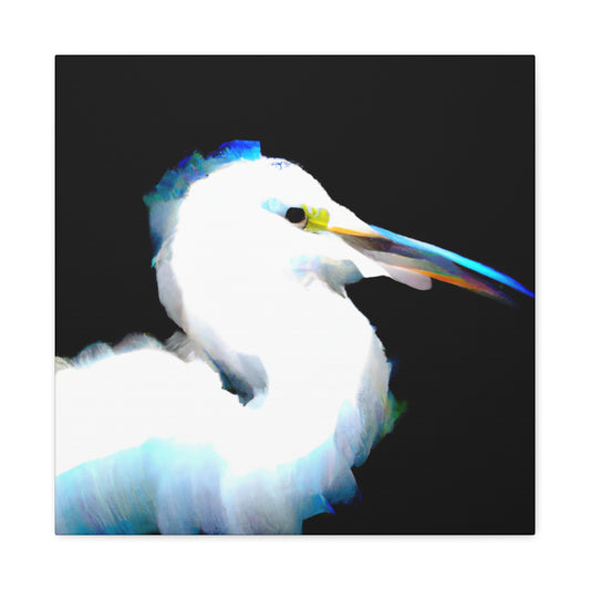 Snowy Egret Memory. - Canvas