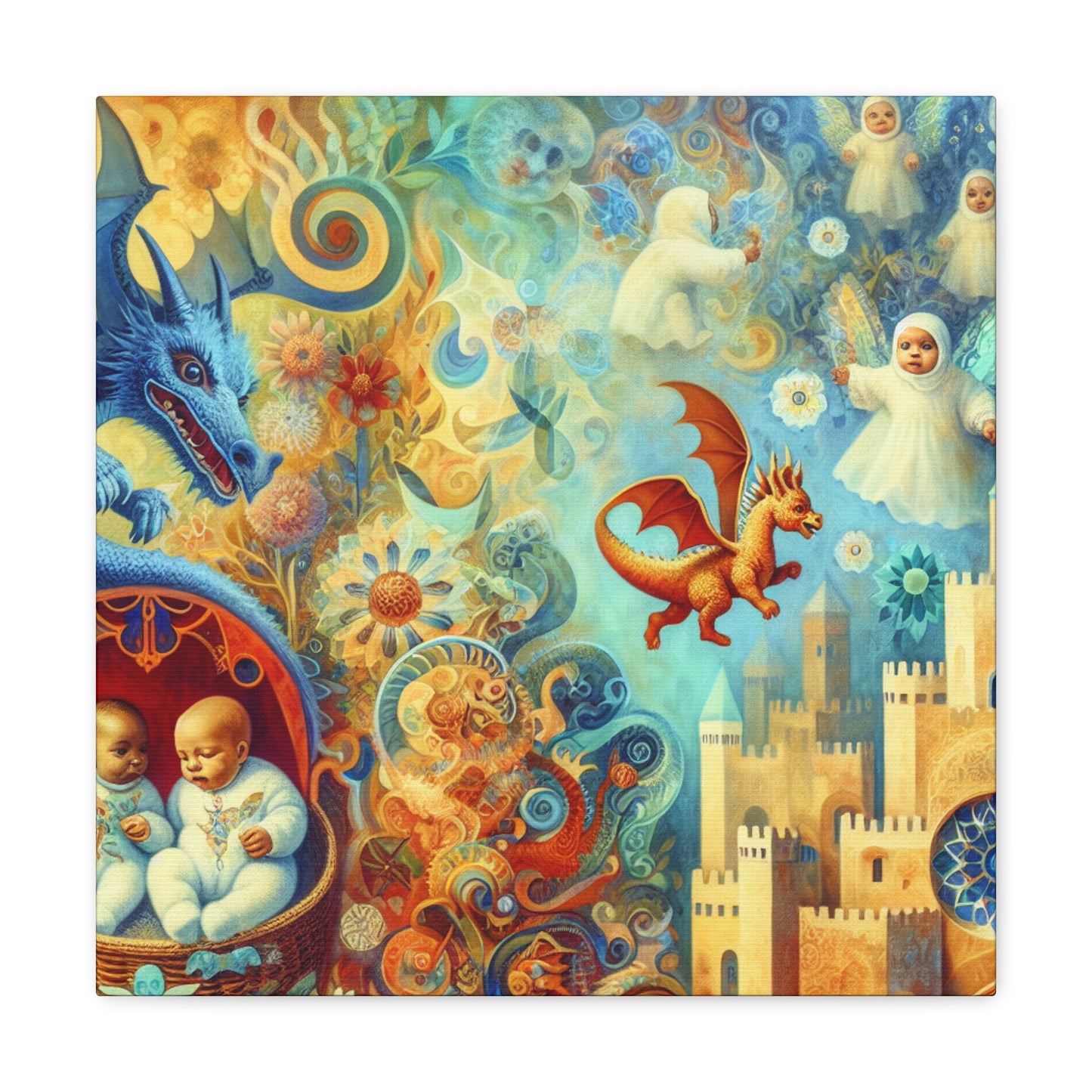 Whimsical Dragon Kingdom - Canvas