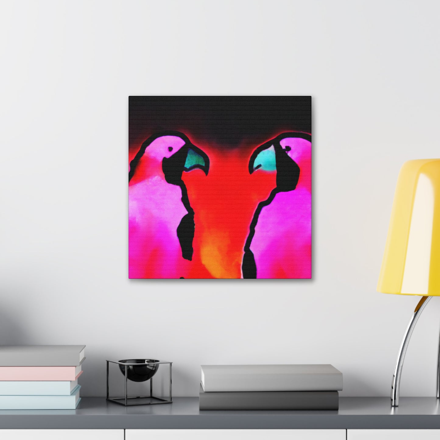 Lovebirds in Embrace - Canvas