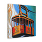 "Cable Car Sunset Scene" - Canvas