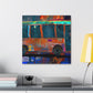 Bus in Blurple Colors - Canvas