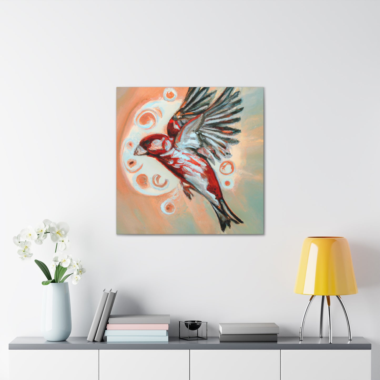 "House Finch Art Deco" - Canvas