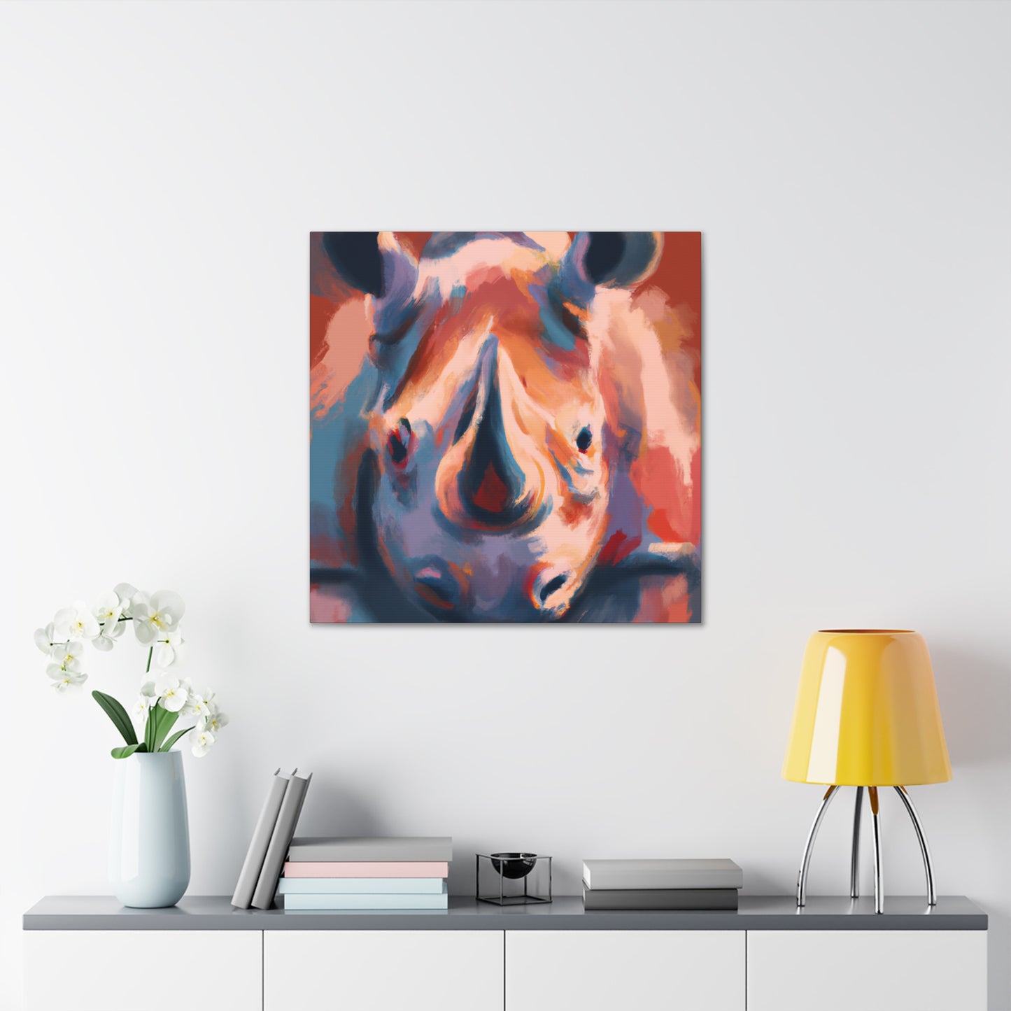 "Rhinoceros Majesty Dazzling" - Canvas