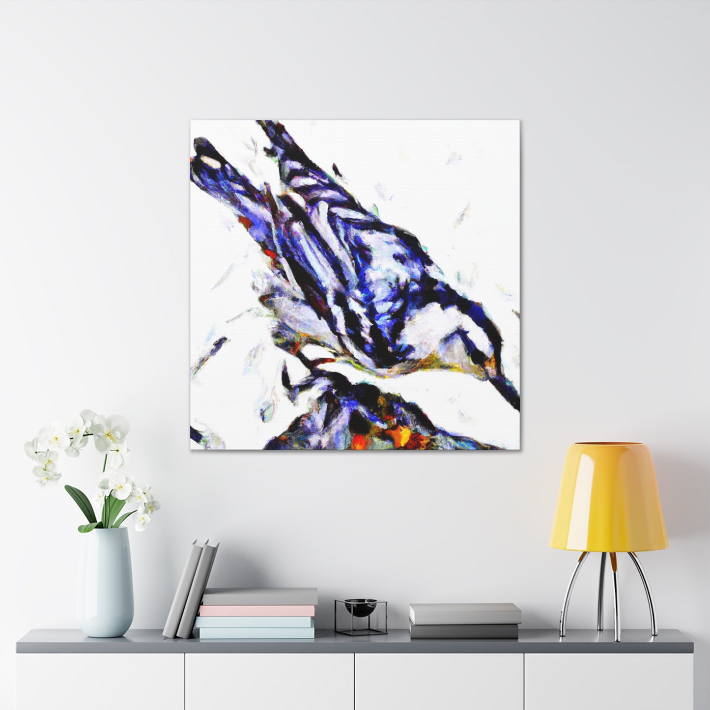 White Nuthatch Reflection - Canvas