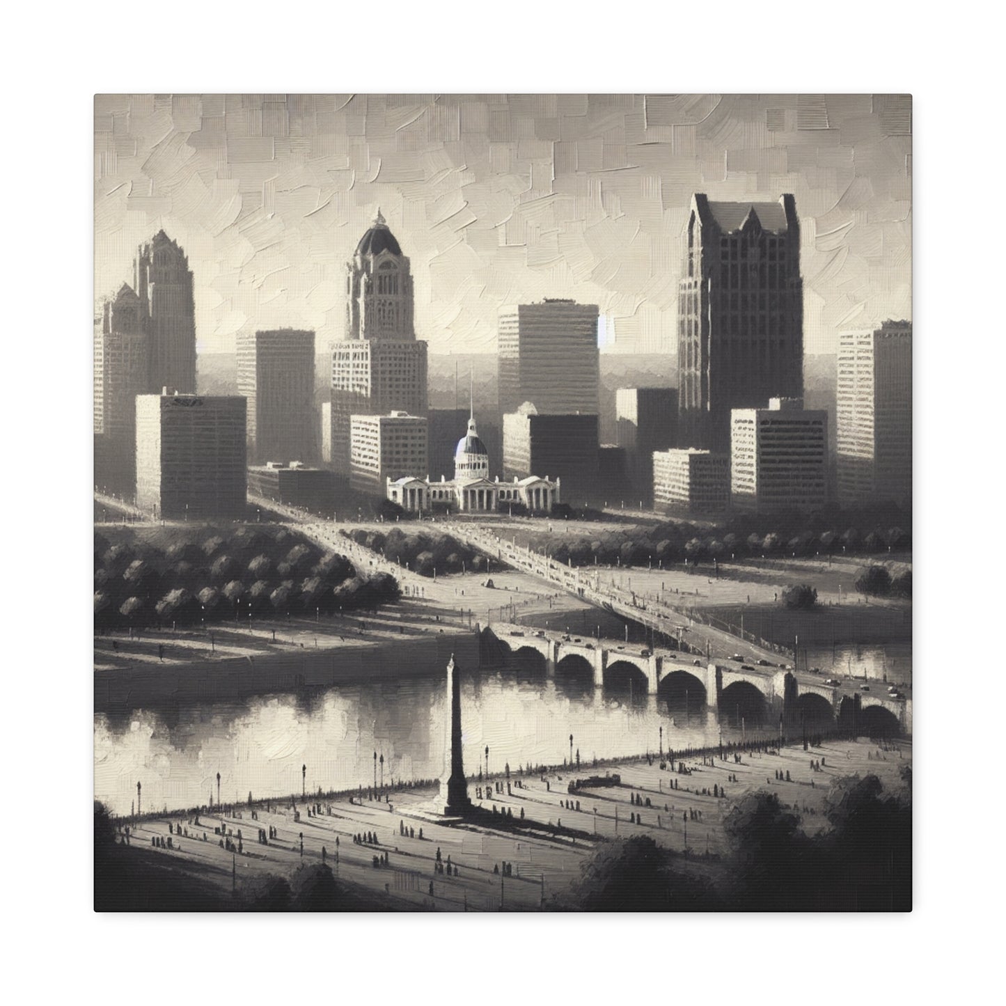 "Cityscape Symphony: St. Louis" - Canvas