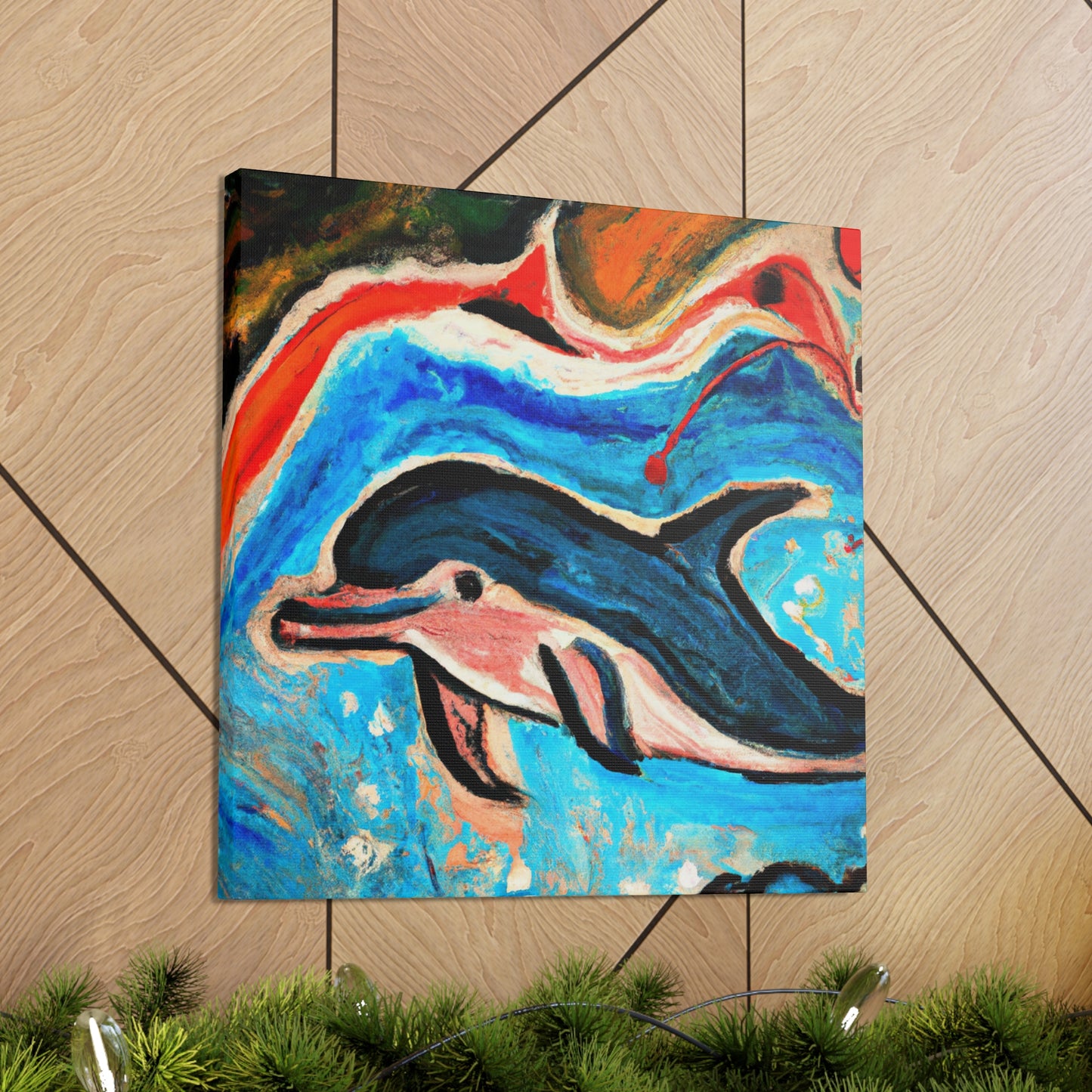 "Dolphins in the Sunset" - Canvas