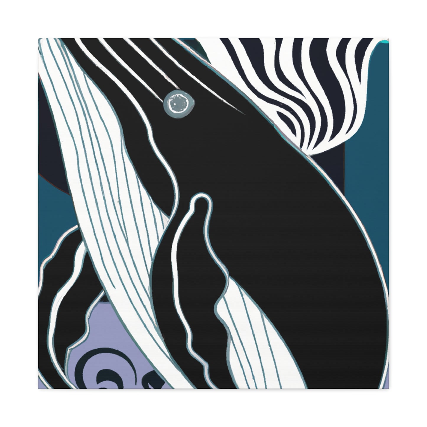 "Humpback Whale Deco Bliss" - Canvas