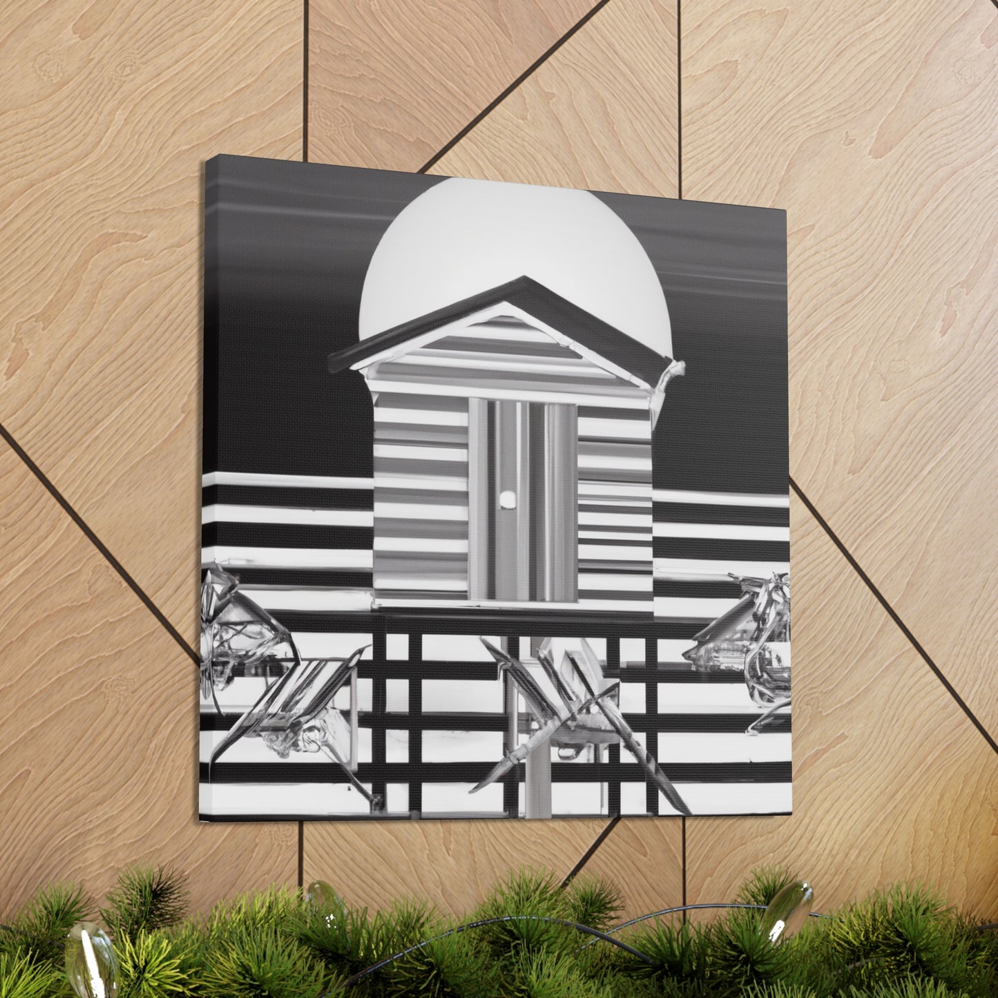 "Dawn on Beach Hut". - Canvas