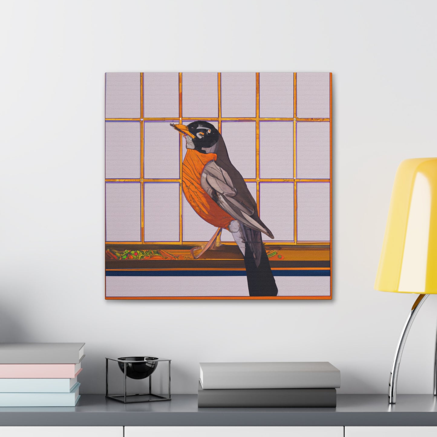 "Robins Singing Deco" - Canvas