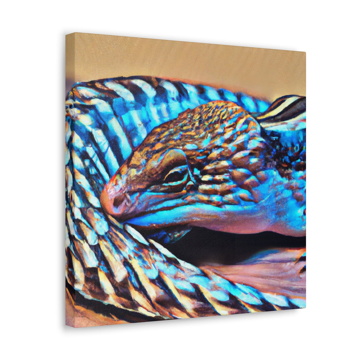 "Blue Tongued Skink Bliss" - Canvas