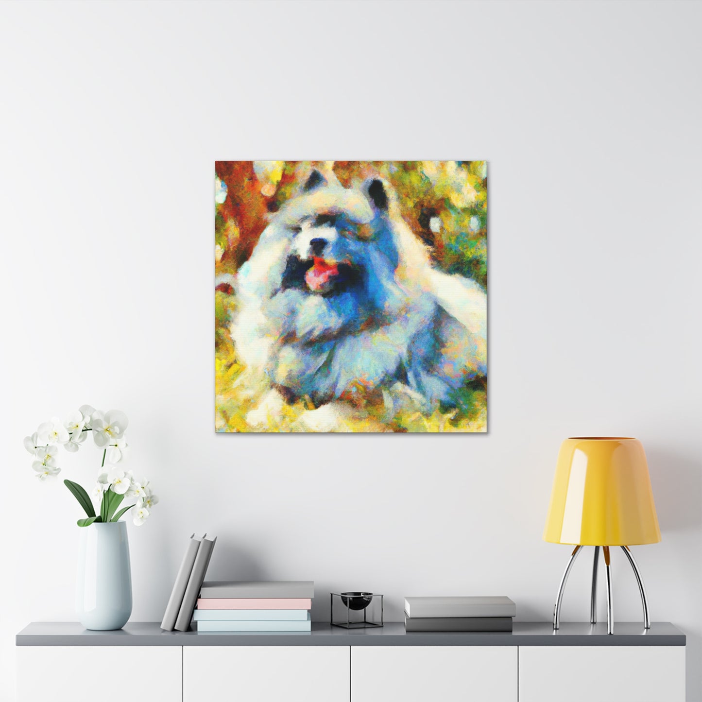 "Keeshond in Impressionism" - Canvas