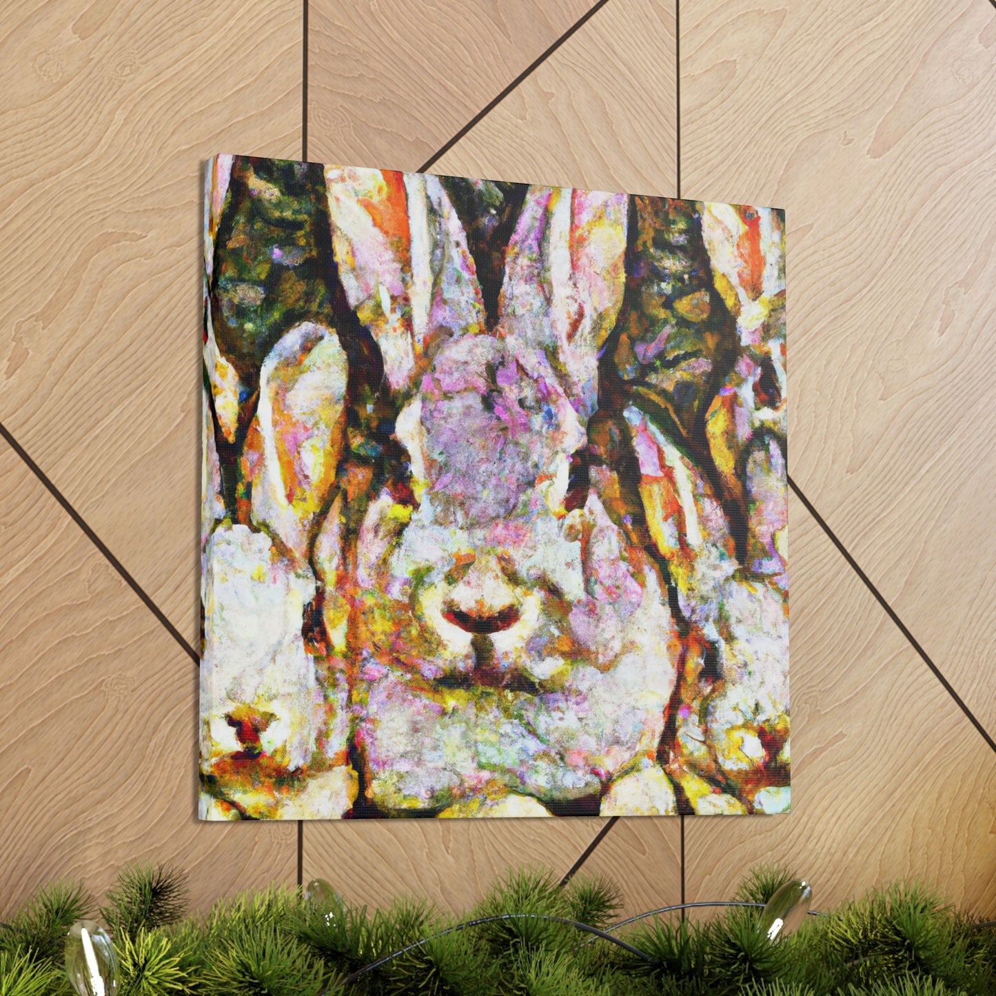 "Rabbit Among Daisies" - Canvas