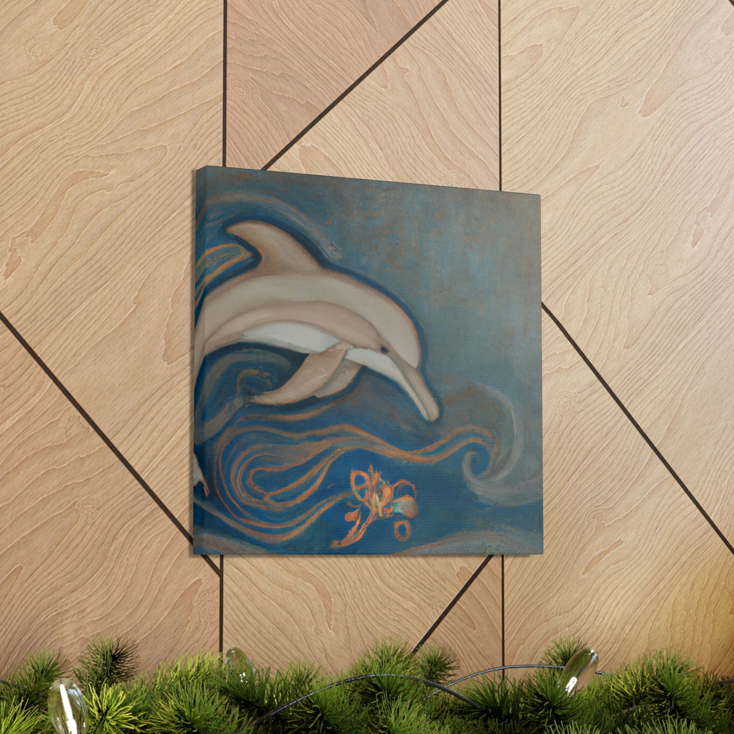 "Dolphins at Sunrise" - Canvas