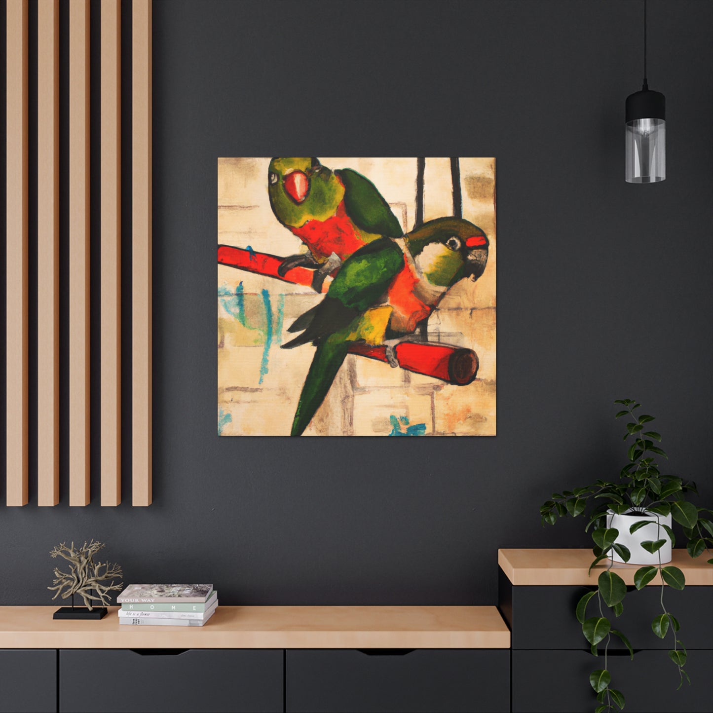 "Conures in Colorful Splendor" - Canvas