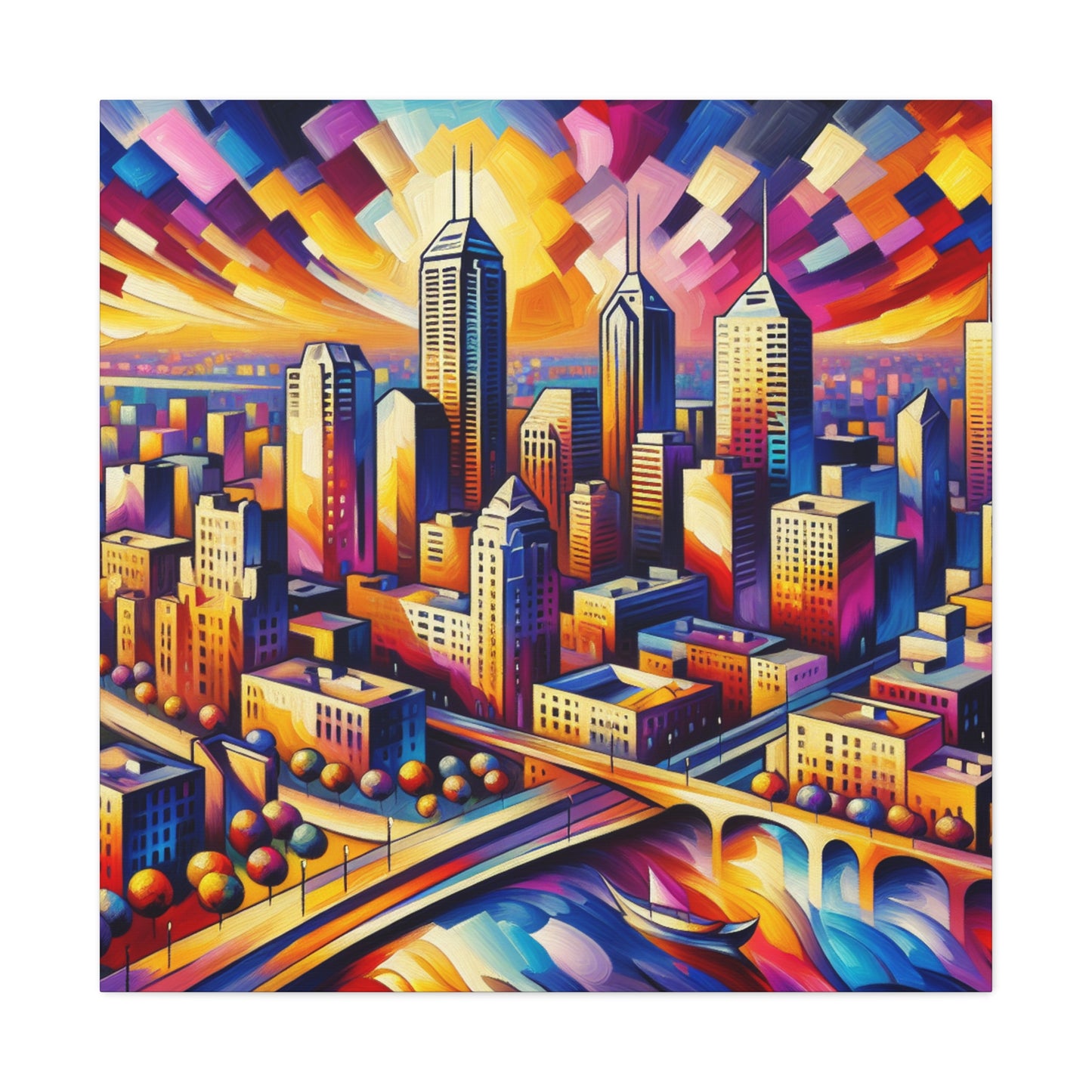 "Enigmatic Urban Dreamscape" - Canvas