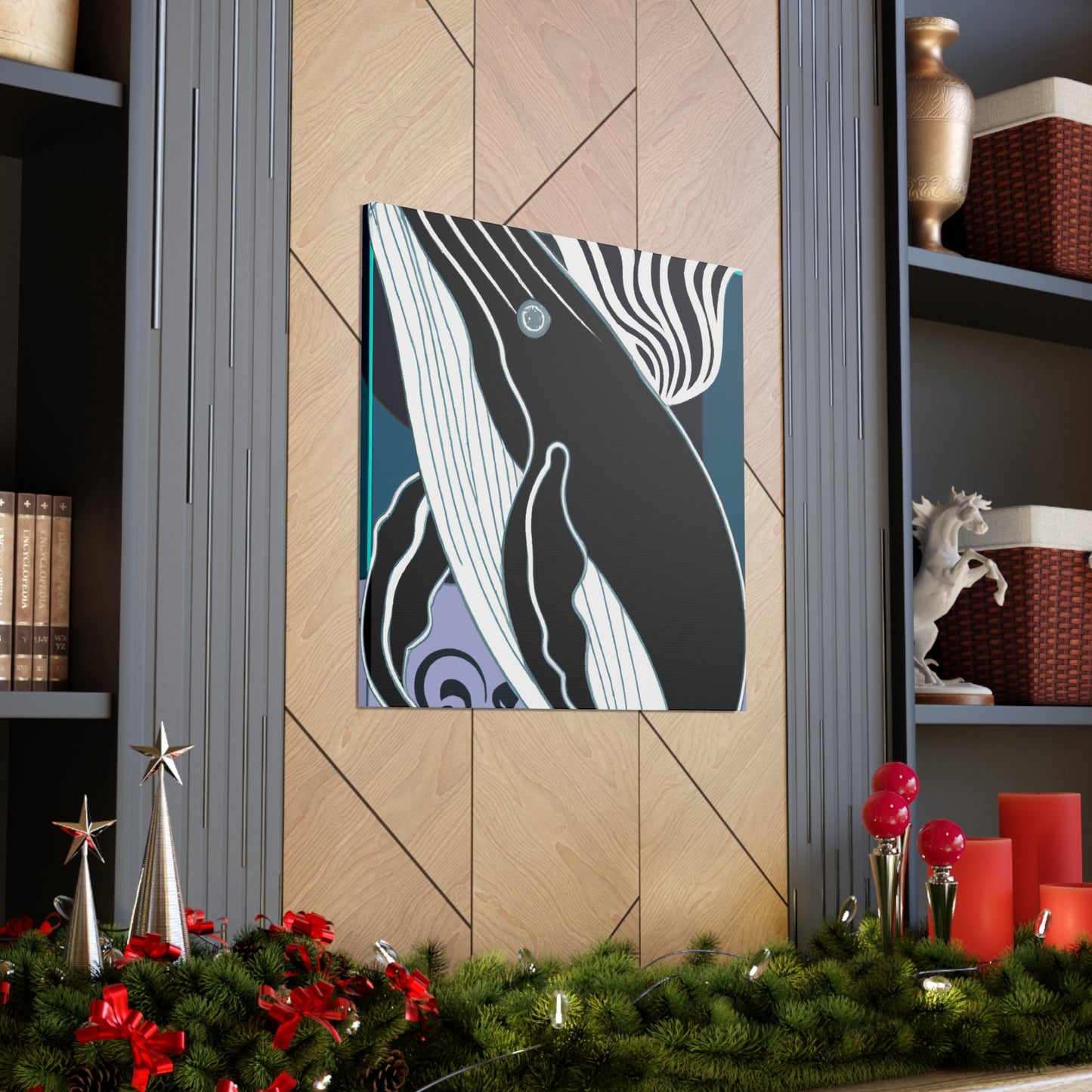 "Humpback Whale Deco Bliss" - Canvas