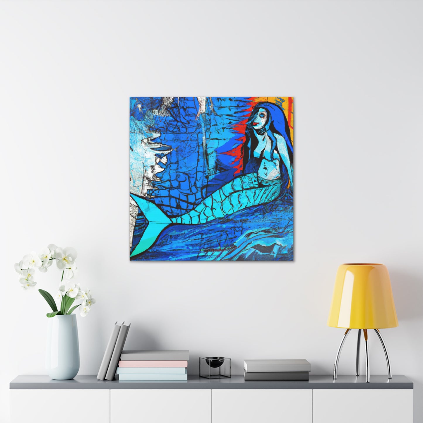 Mermaid in Moonlight - Canvas