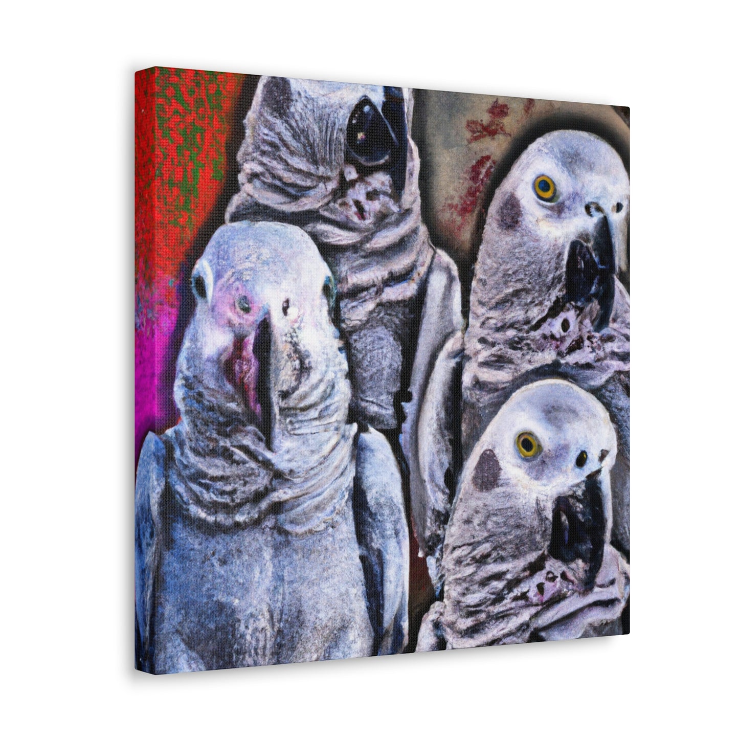 African Greys Sunset - Canvas